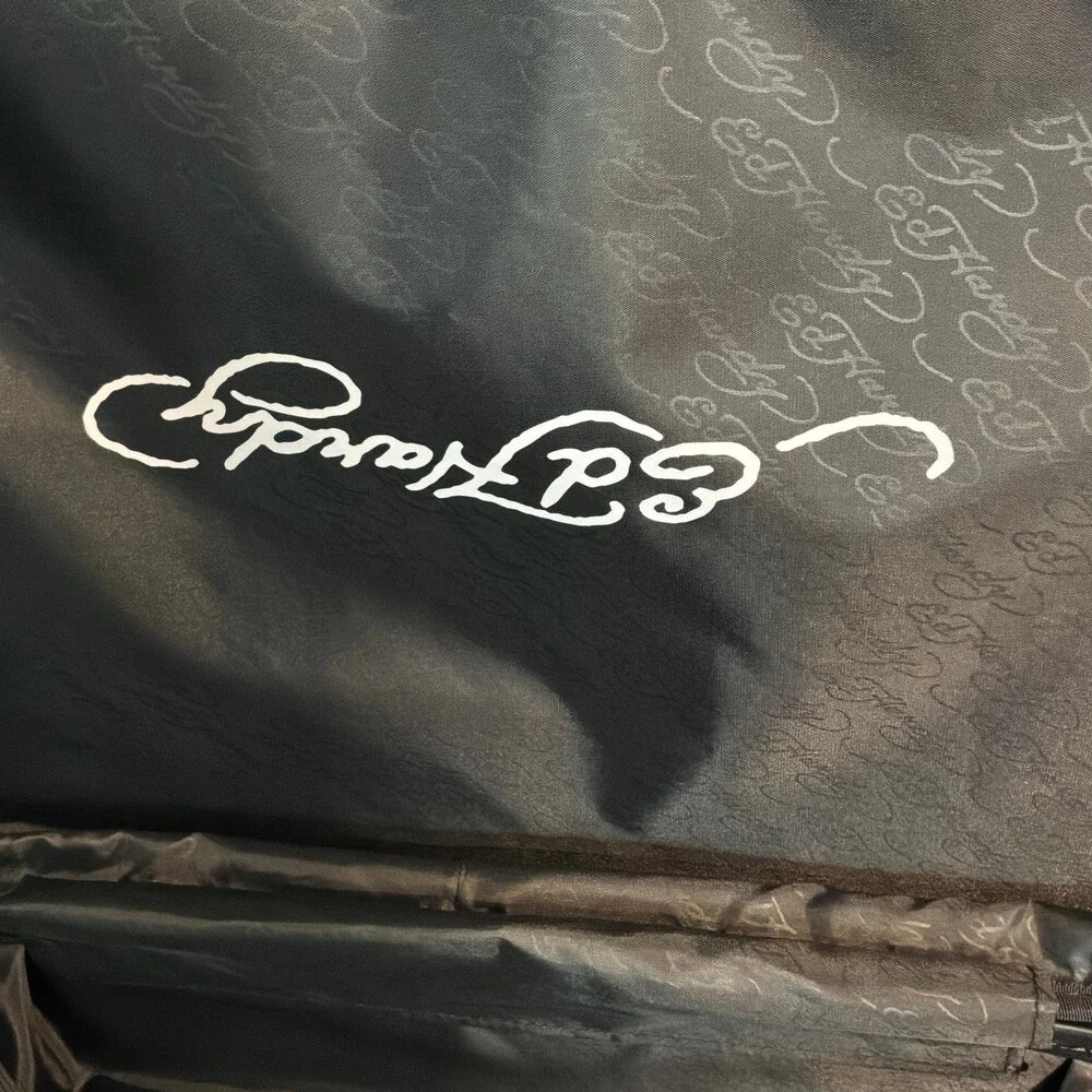 Ed Hardy 20 Inch Carry-On Hardside Luggage Spinner Wheels Tattoo Print